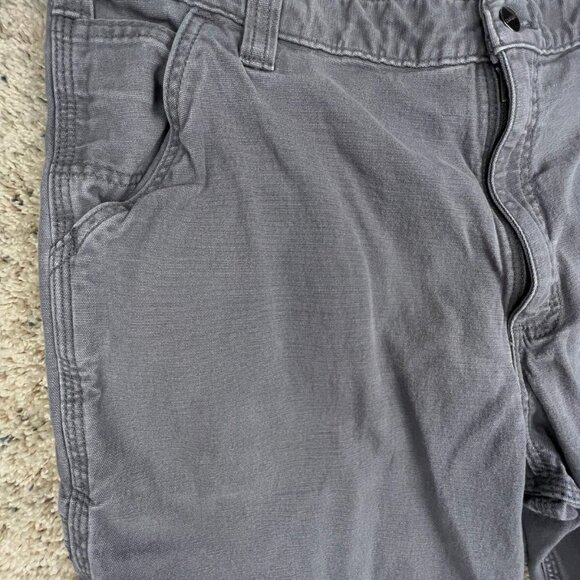 Carhartt Relaxed Fit Pants Size 40x32 Gray Adult Men’s Straight Cut Zipper Fly - Picture 2 of 15